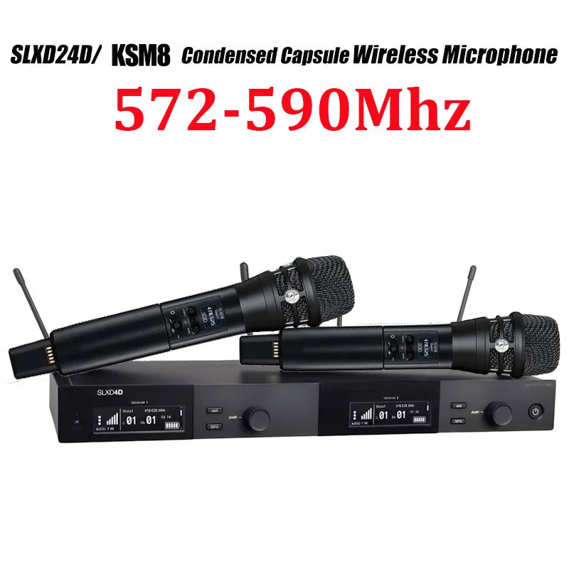 SLXD Mikrofon 500/600/800MHz Drahtloses Mikrofonsystem 4-Pin Headset KSM8/Beta58 Professionelles Audio-Equipment für Bühne Karaoke