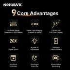 NOHAWK 2K Digitales Nachtsichtfernglas mit Laserentfernungsmesser, 4-stufig einstellbarem Infrarot, Foto-/Videoaufzeichnung für die Jagd