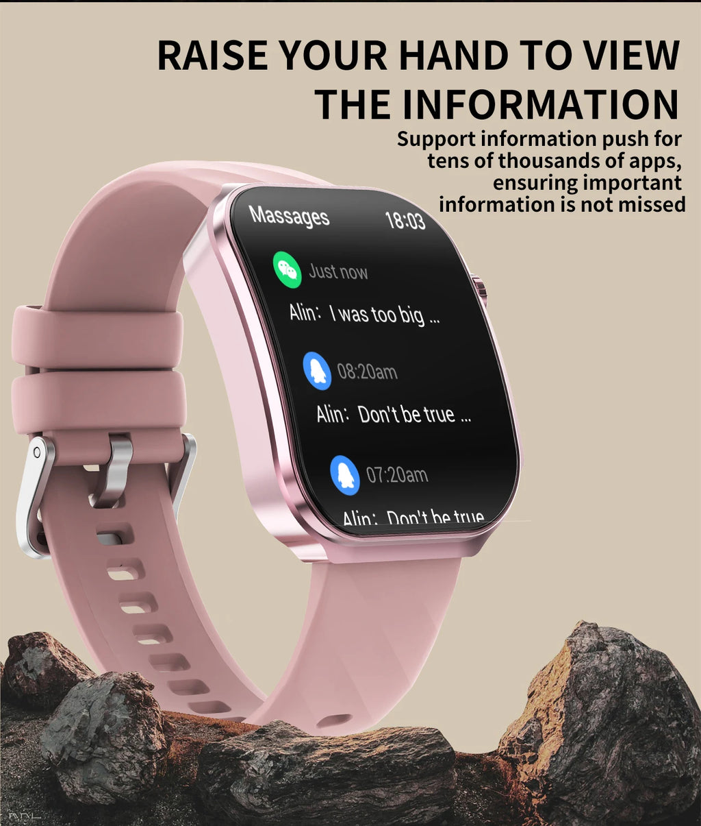 LIGE Neue 2,2-Zoll 3D Gebogenes Display Smartwatch Mit LED-Licht Thermometer Gesundheitsmonitor Smartwatch BT Anruf Sport Fitness Uhr