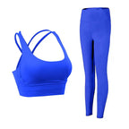 2-teiliger Yoga-Anzug für Damen Trainingsanzug Sportkleidung Pilates Fitness-Anzug Gym Workout Push-up Kleidung Sport-BH Leggings-Anzug