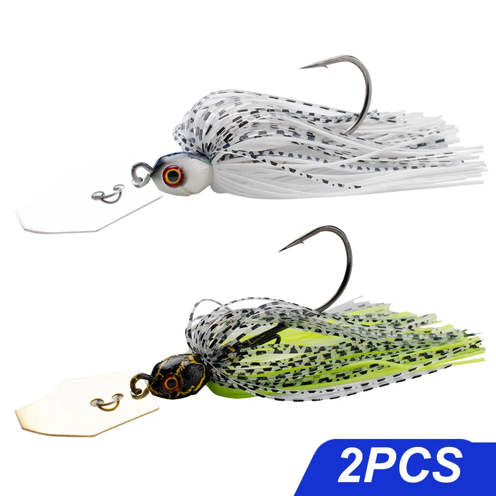 Spinner Bait 7g/9g/12g/14g/21g Angelköder Kit Set Pesca Chatter Weedless Metallblatt Gummifischkopf Haken Draht Spinnerbait