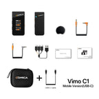 Comica Vimo C 2.4G Mini kabelloses Ansteckmikrofon mit Ladecase, für Smartphone Kamera Podcast Interview YouTube Facebook