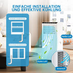 7000 BTU mobile Klimaanlage, 3-in-1 Kühlentfeuchter & Ventilator, 2 Geschwindigkeiten, keine externe Einheit, leise für Räume bis 30 m²