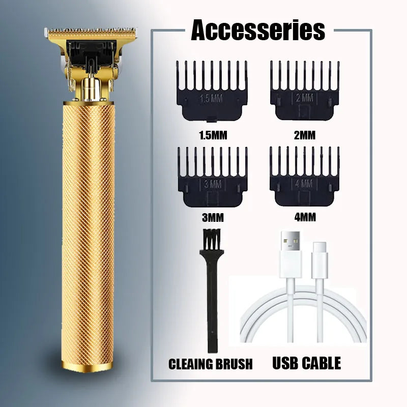 Neu! T9 Elektrischer Haartrimmer/Zubehör | Professioneller USB Rasierer | 0mm Glatzkopf-Haarschneidemaschine Tragbar für Herren Heimfriseur