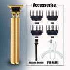 Neu! T9 Elektrischer Haartrimmer/Zubehör | Professioneller USB Rasierer | 0mm Glatzkopf-Haarschneidemaschine Tragbar für Herren Heimfriseur