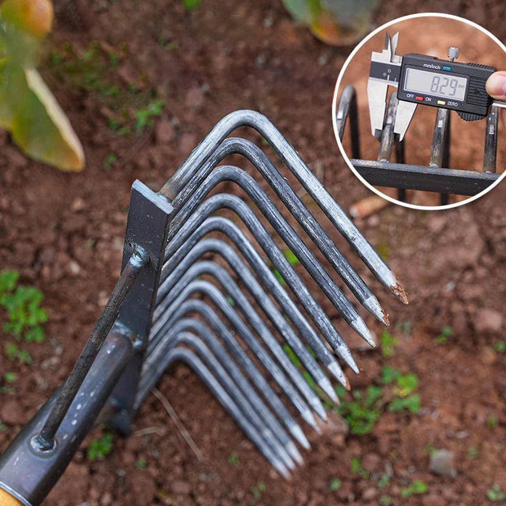 Jäthacke Rechen 4/7/9/12 Zinken Landwirtschaftliches Werkzeug Jätvertikutierer Artefakt Landwirtschaftliche Nagelharke Kohlenstoffstahl Gartenjätwerkzeuge