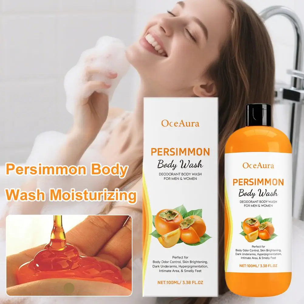 100ml Kaki-Duschgel, Peeling-Duschgel, Feuchtigkeit spendend, Haut reinigend, glatt, weich, Körpergeruch-Entferner, Badeprodukte Zweitbild
