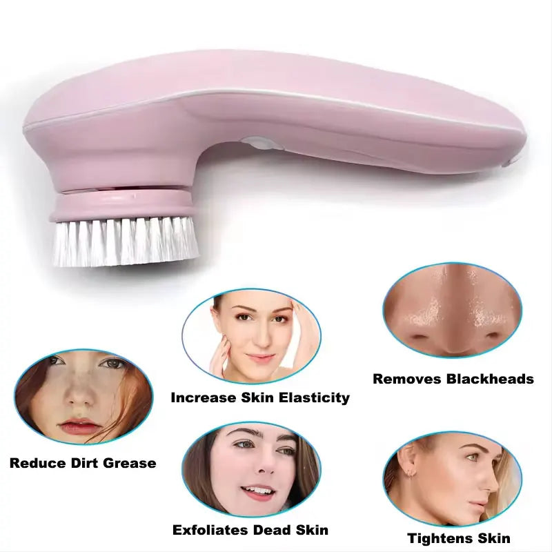 3-IN-1 Elektrischer Gesichtsreiniger, Gesichtsbürste, Reinigungsmaschine, Spa-Hautpflege, Massagegerät, Mitesserentfernung, Aufladbar