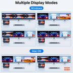 USB-C Dockingstation Triple/Dual Monitor KVM Switch 4K 1080P@60Hz, USB C KVM Switch 3/2 Monitore 2 Laptops für Windows/Mac OS