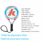Kawasaki Padel Tennis Schläger aus Carbonfaser mit weichem EVA-Kern, inklusive Padel-Tasche und Hülle, Power Beach Tennis Padel