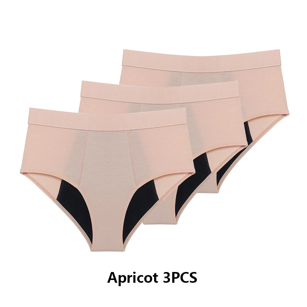 3 Stk./Set Menstruationshöschen Damen sehr starke Blutung Menstruationsunterwäsche High Waist Auslaufsicher Period Panties für Mädchen Set