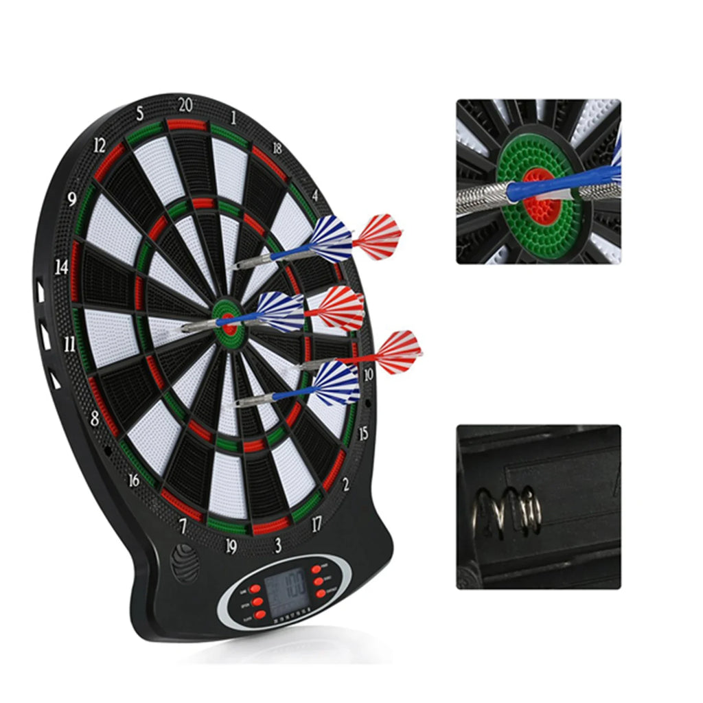Professionelle elektronische Dartscheibe mit LCD-Anzeige, 6 Darts inklusive, für Zuhause, Bar und Party
