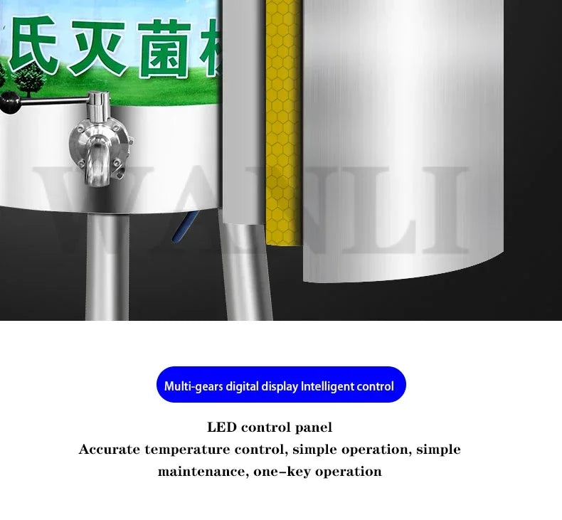 Home Electric 30L Kommerzielle Pasteurisierungsbehälter Milchpasteurisierungsmaschine Joghurt Kuh Wein Farm Rasen Intelligenter Sterilisator 22