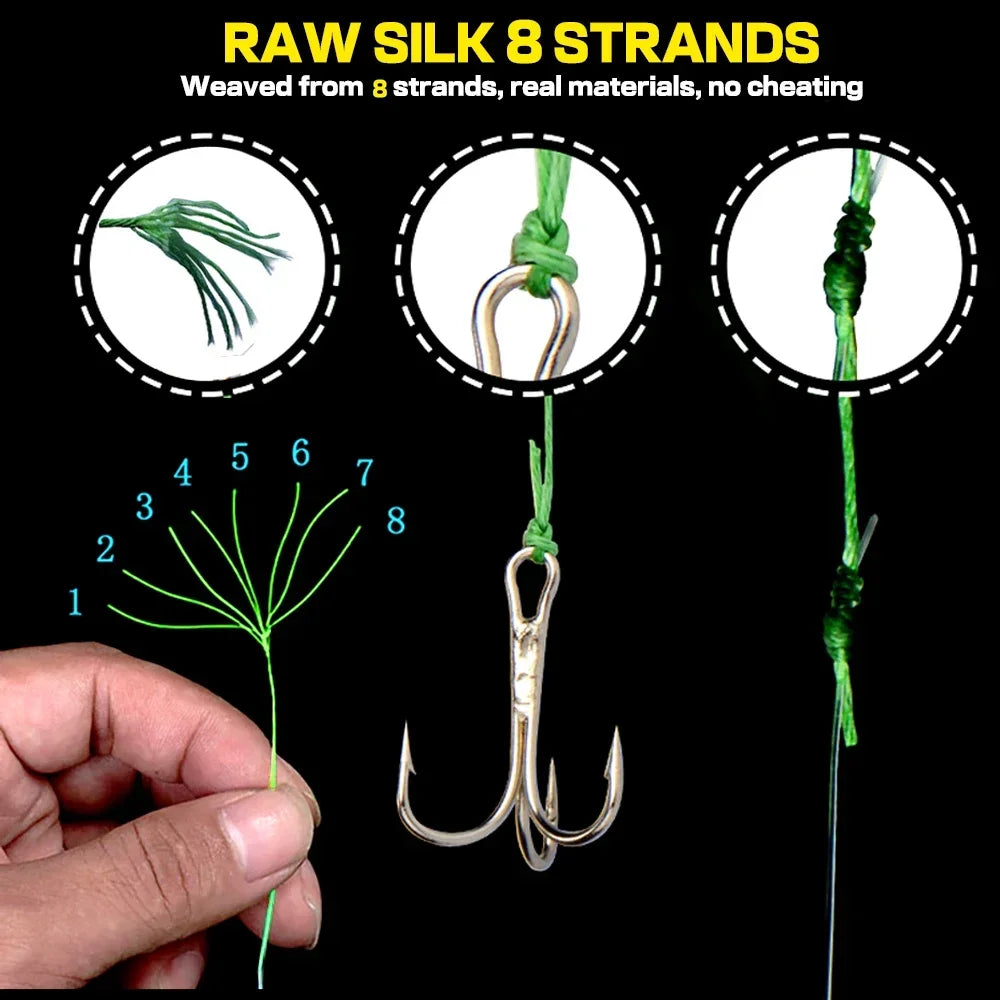 8 Strands Multifilament Angelschnüre Salzwasser Fliegen-Karpfen geflochtene Schnur X8 Spinnköder Angelschnur für Barsch 300m/500m 18lb-78lb