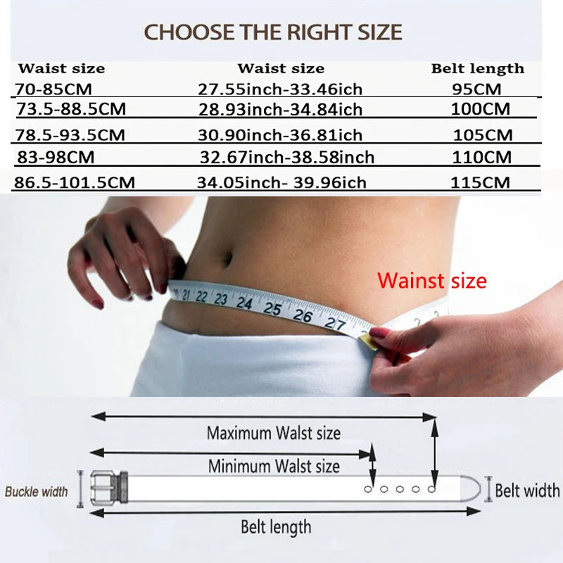 Women Genuine Leather Belt For Female Strap Casual All-match Ladies Adjustable Belts Designer High Quality Brand
