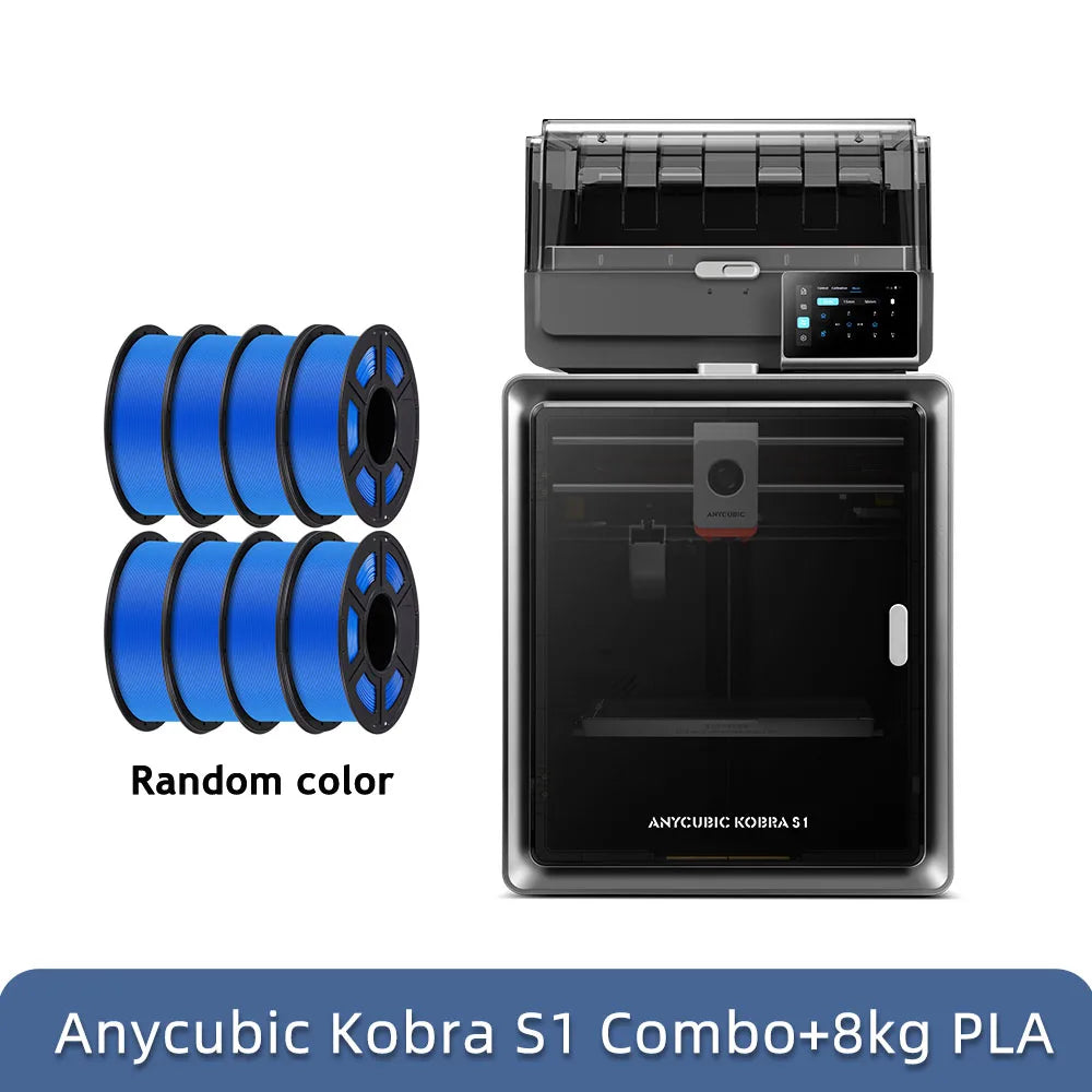 Anycubic Kobra S1 Combo Multi-Color 3D Printer High Precision Core XY Stable Structure Ultra-Quiet Max Speed 600mm/s 3D Printer