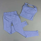 OHNE LOGO Yoga-Outfit Sport-Impact-Gym-Set Neckholder-Oberteil und Leggings-Hosen-Sets Rückenloses Neckholder-Design Hochelastische Sportbekleidung