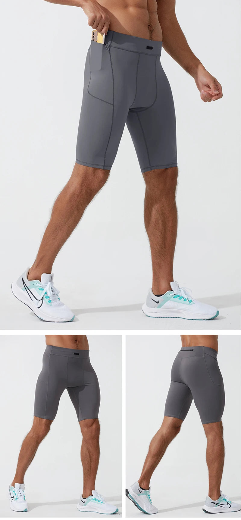 Kompressionsshorts Herren Schnell Trocknend Bodybuilding Tights Shorts Fitness Leggings Elastischer Bund Sportshorts Kurze Hose Gym Laufsport Herren