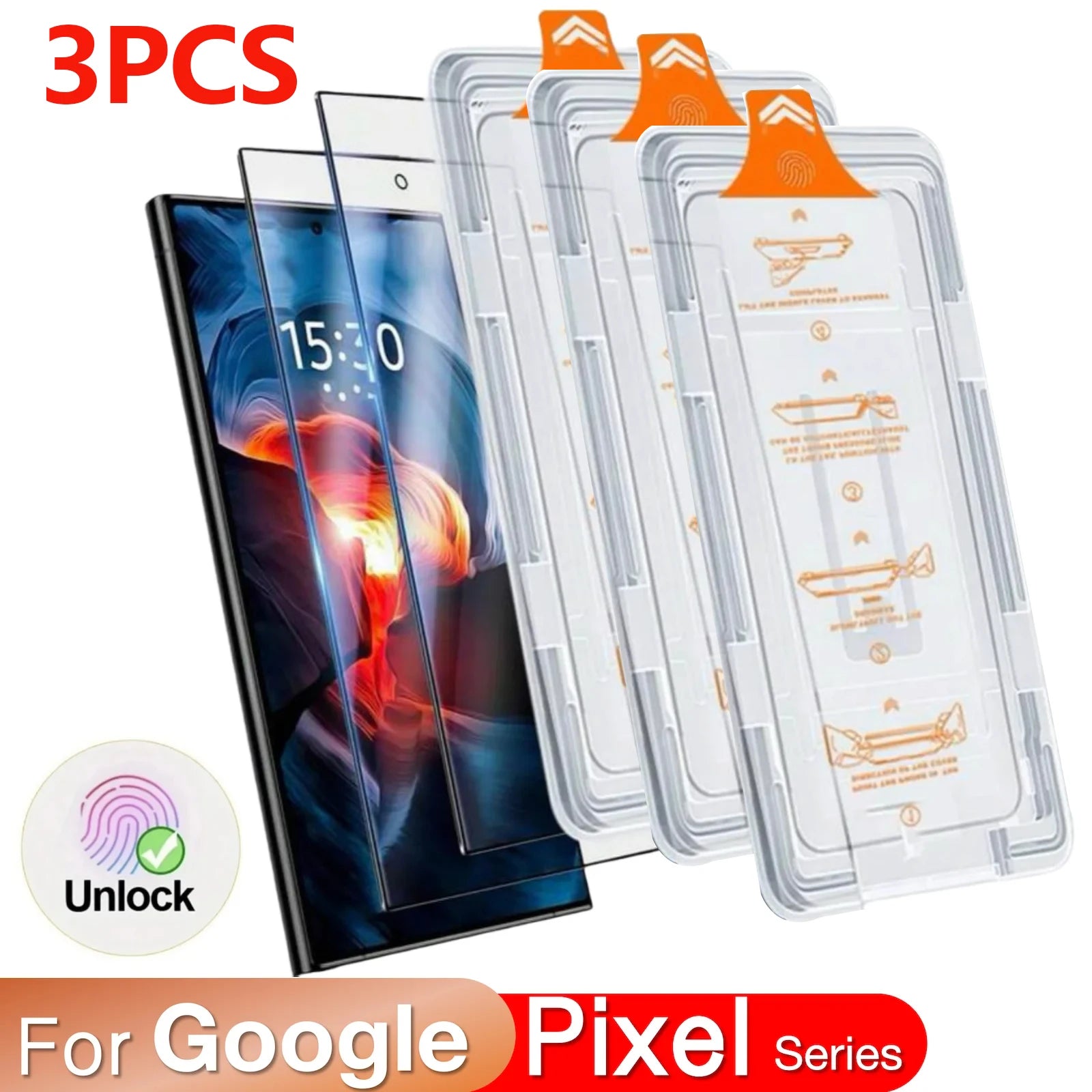 3x Panzerglas für Google Pixel 10 9 Pro XL 8 8A 9a 7 7a 5G Displayschutzfolie Fingerabdruck gehärtetes Zubehör Kein Staub-Kit