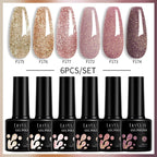 LILYCUTE 6PCS Gel-Nagellack-Set Sommer Neon Nagellack-Gel-Kits für DIY Nagel Semi-Permanenter UV-Lampe Gellack Nagellack-Set
