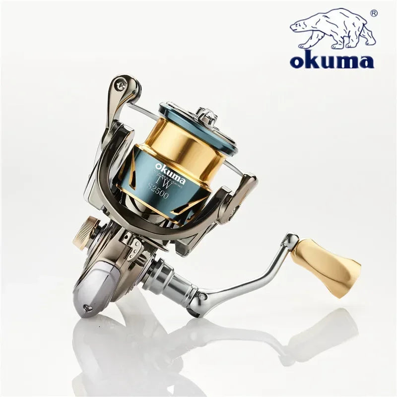 Okuma Ganzmetall-Angelrolle mit flacher Spule 15 kg Korrosionsschutz Salzwasser Spinnrolle 1000-5000