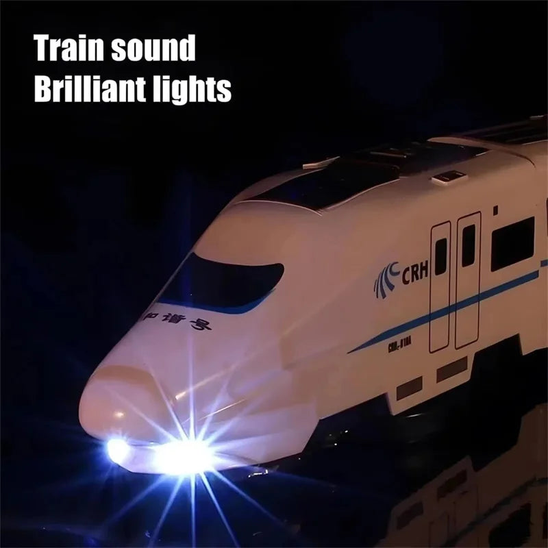 Spielzeug-Elektrozug "Bullet Train" – Batteriebetriebene Aktionslokomotive, Hochgeschwindigkeitsfahrzeug mit Zuggeräusch und Licht, Geschenk für Kinder