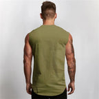 Sommer Baumwolle atmungsaktive V-Ausschnitt Tank Tops Fitnessstudio Workout Laufen Sport Ärmelloses Shirt Herren Fitness Bodybuilding Muskelbekleidung