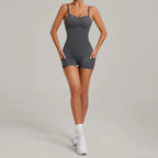Damen Yoga Jumpsuits Sport Fitness Einteiler Schönheits-Rückengurt Tasche Hüfthebend Slim Fit Laufen Workout Training Bodysuit
