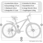Vankel 27,5 Zoll Mountainbike für Erwachsene, 21-Gang-Schaltung, Dual-Scheibenbremsen, All-Terrain-Fahrrad für Herren & Damen Fahrradgeschenke