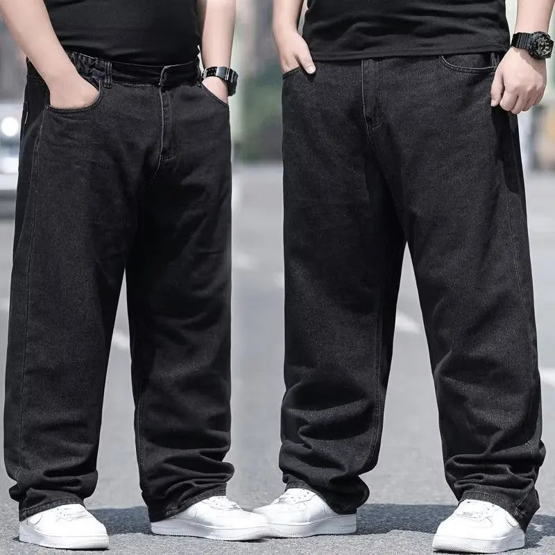 Übergroße Jeans für Männer Herrenjeans Hosen Denimhosen Herrenjeans Große Größe Baggy Y2k Herren Cargohosen Schwarz Neue weite Beinhosen