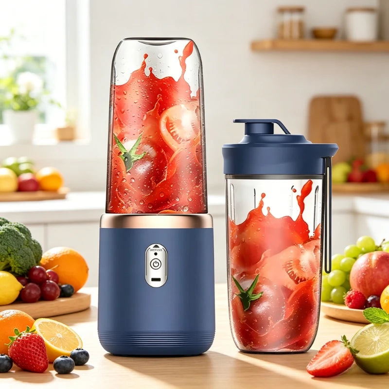 Tragbarer Mixer Flasche Elektrisch 6 Klingen Multifunktions-Entsafter Frischsaft Smoothie Mixer Eiscrasher Lebensmittelprozessor