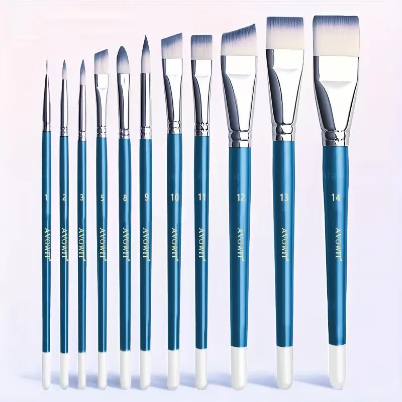 7/11pcs Professional painting brush set, wide and delicate brushes for artistic makeup and design, facial and body art brushes