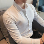 Premium Herren Ultra-Stretch Hemd – Hochwertiges seidiges Business Hemd mit langen Ärmeln für den Business- und Freizeitbereich