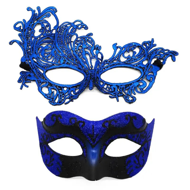 2er-Set, elegante schwarze Spitzen-Masken für Paare für Kostümpartys