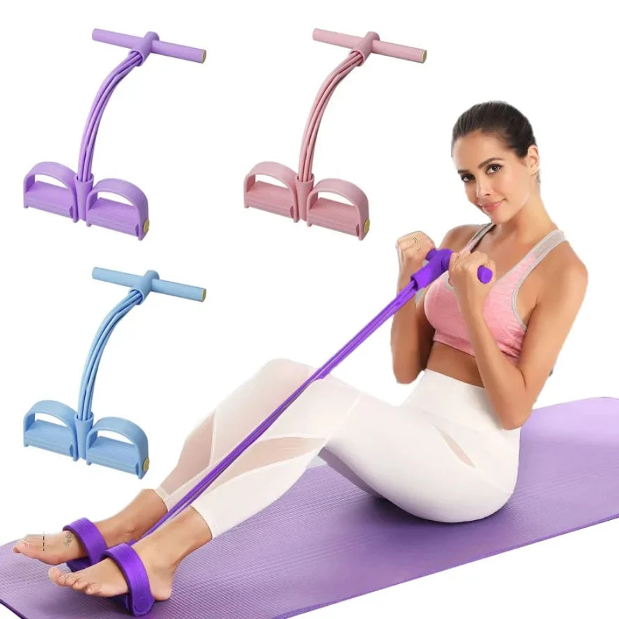 6-Strang Widerstandsband Multifunktions-Zugseil Fitnessbänder 6-Strang elastischer Yoga-Pedal-Expander für Sportübungen im Fitnessstudio