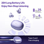 Lenovo LK6 Over-Ear Kabellose Bluetooth 5.4 Kopfhörer Klangqualität Rauschunterdrückung Ohrclip-Kopfhörer Lange Ausdauer Headsets