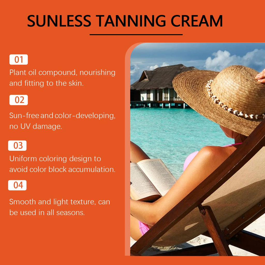 Selbstbräunungslotion Sommeranhaltende Körperbräunungsbeschleuniger Intensive Bräunung Natürlicher Glanz Reparatur Solarium Selbstbräuner Creme