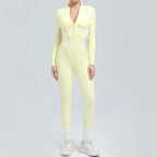 Damen-Trainingsanzug Fitness-Workout Sportkleidung Outfit Reißverschluss-Jumpsuit Yoga Fitness Overall Set Offene Rücken Bodysuits Anzug für Damen