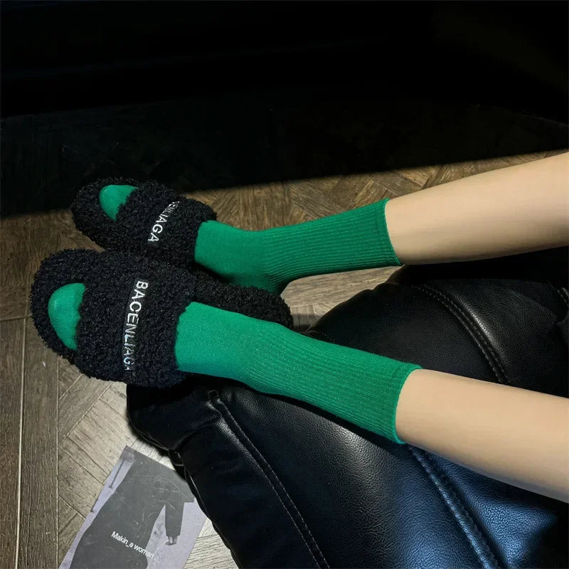 33 Farben Sommer Baumwolle Weiche Socken Fröhlich Bunte Damen Mid-Tube Strümpfe Modetrend Rot Grün Knöchelsocken Herbst Strumpfwaren
