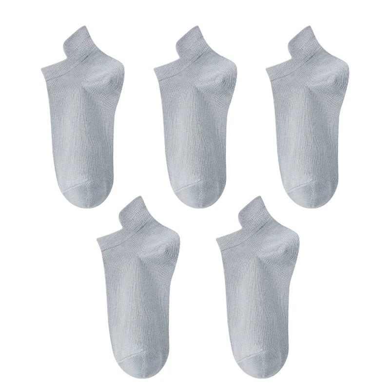 10 Stück=5 Paar Damen Socken Casual Atmungsaktiv Hohe Qualität Knöchelsocken Sommer Low Cut Baumwolle Dünne Kurze Elastische Socken calcetines