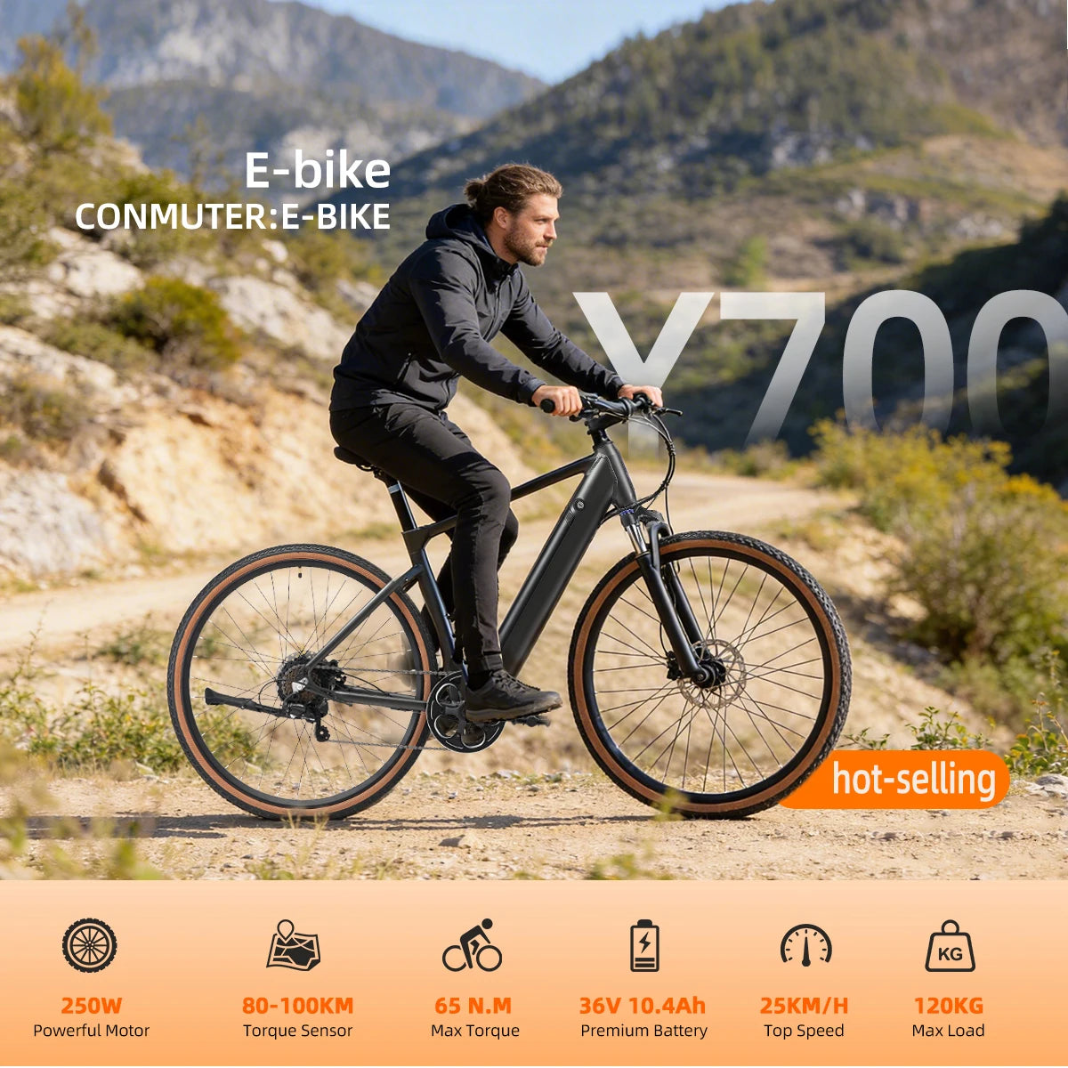YANGOR 250W E-Bike, 28" Ultraleichter Rahmen, große Reichweite, Stadt- & Rennrad, geeignet für Damen und Herren E-Bike CE EU