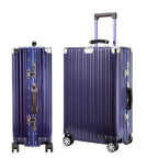 Hochwertiger Vintage-Koffer aus Aluminium-Magnesium-Legierung, 20/24/26/29 Zoll leichter Reise-Trolley mit Ledergriff