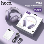 hoco Over-Ear Bluetooth 5.4 Kopfhörer Sport Kabellose Ohrhörer Headsets mit Mikrofon für Telefonate Stoff-Ohrpolster