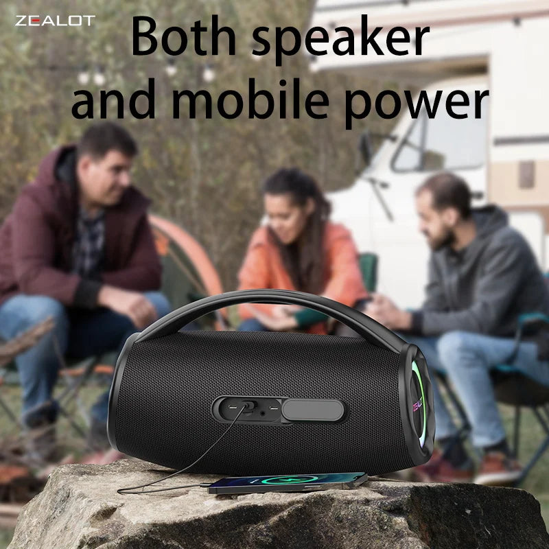 ZEALOT-S97 80W Tragbarer Bluetooth-Outdoor-Lautsprecher, HiFi-Sound, Subwoofer, Dual Pairing, Schnellladefunktion, 16000mAh Akku