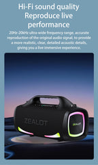 ZEALOT S79 Bluetooth-Lautsprecher 100W Tragbarer Subwoofer HiFi Dual Pairing Schnellladung 24000mAh Akku