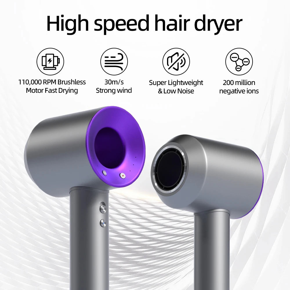 1600W Professioneller Haartrockner mit Negativ-Ionen, 220V, ohne Rotorblätter, Hochgeschwindigkeits-Haartrockner für den Haushalt, Salon-Stil-Werkzeug