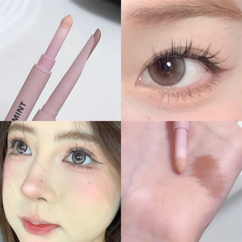 Doppelseitiger Lying Silkworm Eyeliner Pencil Diamond Glitter Matt Aegyosal Pen Aufhellende Creme-Lidschatten-Highlighter-Augen-Make-up