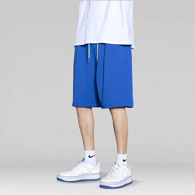 Herren-Sommer-Freizeithose in großen Größen, Strandhose, Laufhose, gerade kurze Hose, dünne Jogginghose, Freizeit-Loose-Shorts