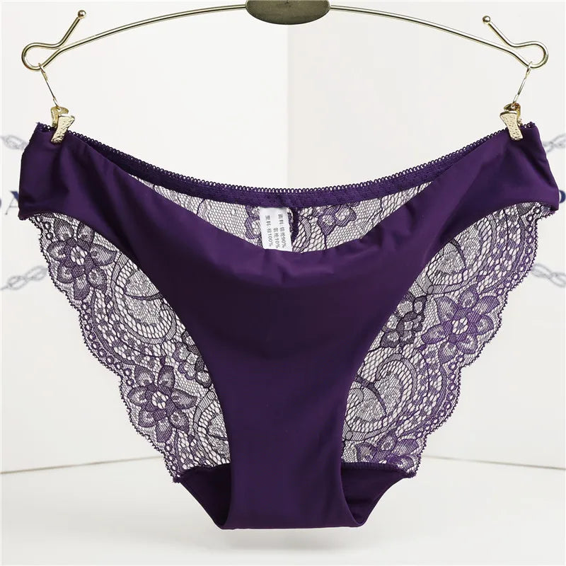 Damen Spitzenhöschen Sexy Transparenter Slip Niedriger Bund Baumwollzwickel Slips Übergröße Damenunterwäsche Dessous Neu Heißer Verkauf