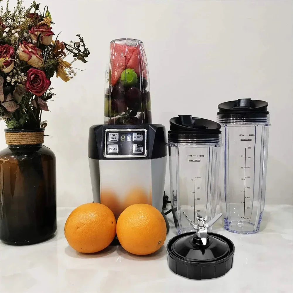 7 Fins Extraktor Klingen für Ninja Mixer Ersatzteile mit Unterlegscheibe Gummi Bürste für Nutri Ninja Auto IQ BL486 BL642 N102